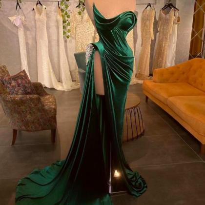Green Prom Dresses, Beaded Prom Dresses,..