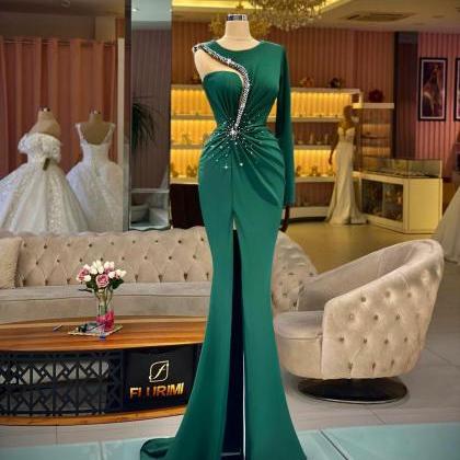 Abendkleider Emerald Green Dubai Formal Prom Dress..
