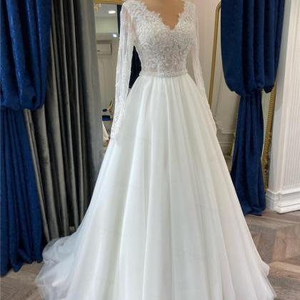 Elegant A-line Boho Wedding Gown For Bride 2023..