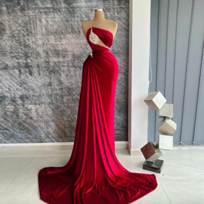 Formal Red Mermaid Prom Dresses For..