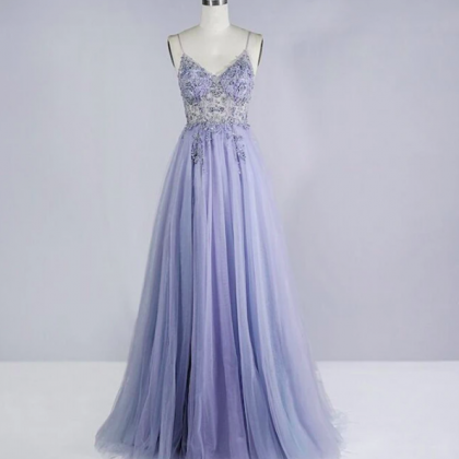Beaded Crystal Prom Dresses 2023 Long Sexy See..