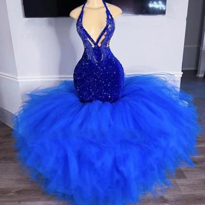 Royal Blue Prom Dresses, Sexy Prom Dresses, Prom..