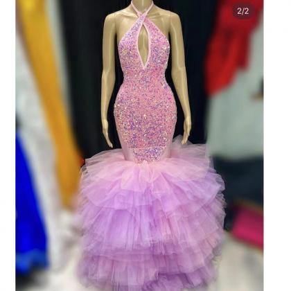Prom Dresses For Women, Sexy Evening Dresses, Pink..