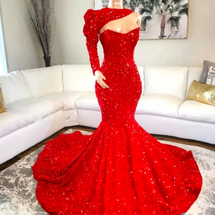 red prom dresses, mermaid prom dres..