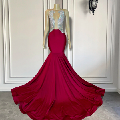 Long Mermaid Prom Dresses 2023 Elegant Sheer..