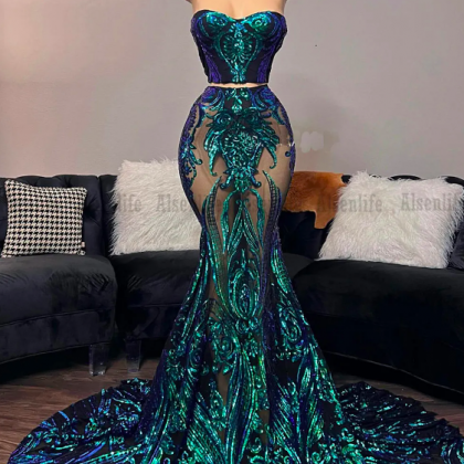 Sexy Glitter Prom Dresses 2023 For Black Girl..
