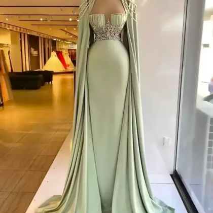 Elegant Mermaid Evening Dresses With Detachable..