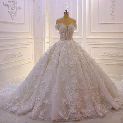 Luxury A Line Wedding Dresses 2023 Beaded Off..