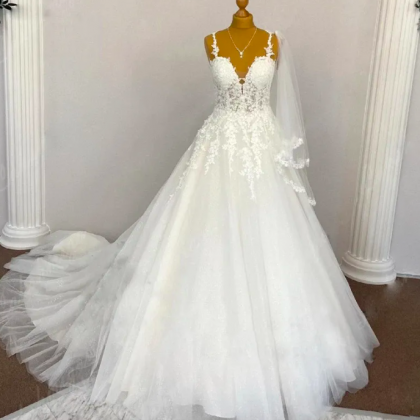 Vintage White Boho A Line Wedding Dresses 2023..