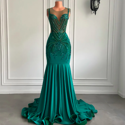 Sexy Mermaid Prom Dresses 2023 Sheer Mesh Luxury..