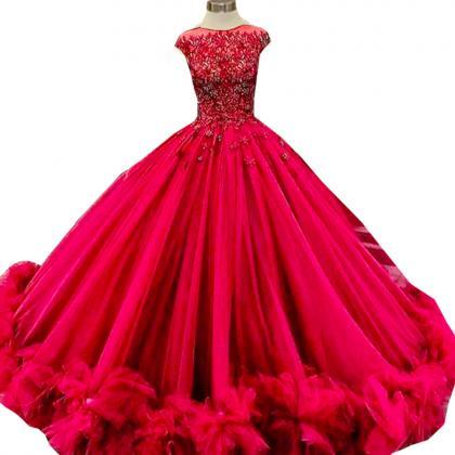 2023 Burgundy Ball Gown Quinceanera Dresses Ruffle..