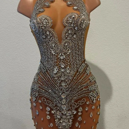 Sell Silver Rainstones Crystal Prom Dress Sexy..