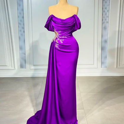 Gorgeous Satin Slimming Dresses Sexy Off Shoulder..
