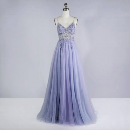 Beaded Crystal Prom Dresses 2024 Long Sexy See..