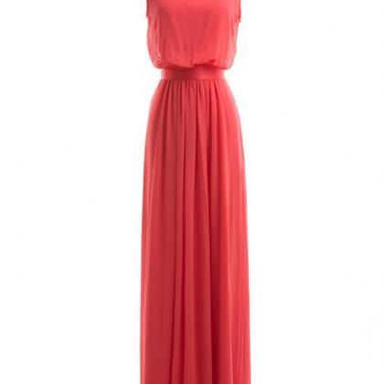Coral Colored Bridesmaid Dress, Lon..