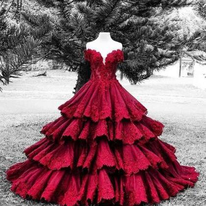 Wine Red Evening Dresses, Sweetheart Prom Dresses,..