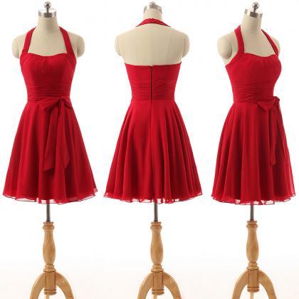 Red Bridesmaid Dress, Short Bridesmaid Dress,..