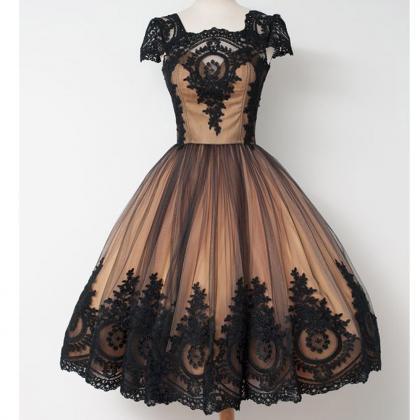 Black Evening Dresses, Tea Length Prom Dresses,..