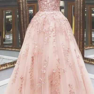 lace prom dresses, custom make prom dresses, tulle prom dresses, 2021 prom dress, tulle evening dresses, fashion prom dresses, new arrival prom dresses, pink prom dresses