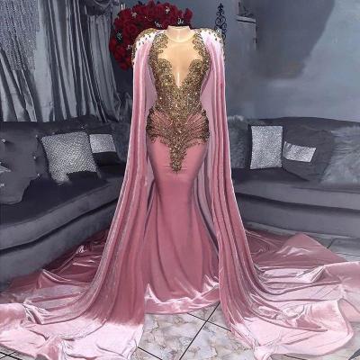 pink prom dresses, 2021 prom dresses, pink evening dresses, chiffon evening dresses, lace evening dresses, beaded prom dress, crystal prom dresses, sexy prom dresses, velvet prom dresses, prom dress with cape