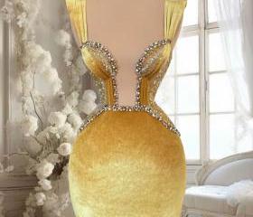 Gorgeous Gold Cocktail Dress Short Sheath Homecoming Dress Birthday Outfits Y8935