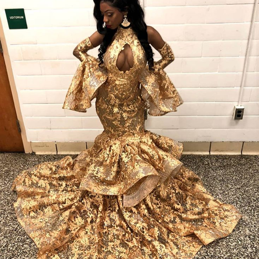 gold prom dresses