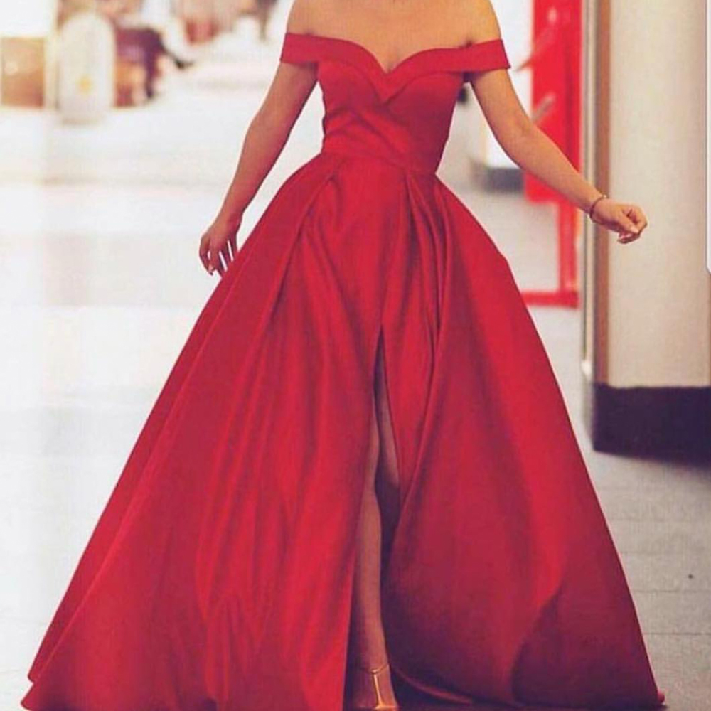 Satin Prom Dresses Red Prom Dresses Arabic Prom Dresses Cheap Prom Dresses Cheap Prom Dresses F On Luulla