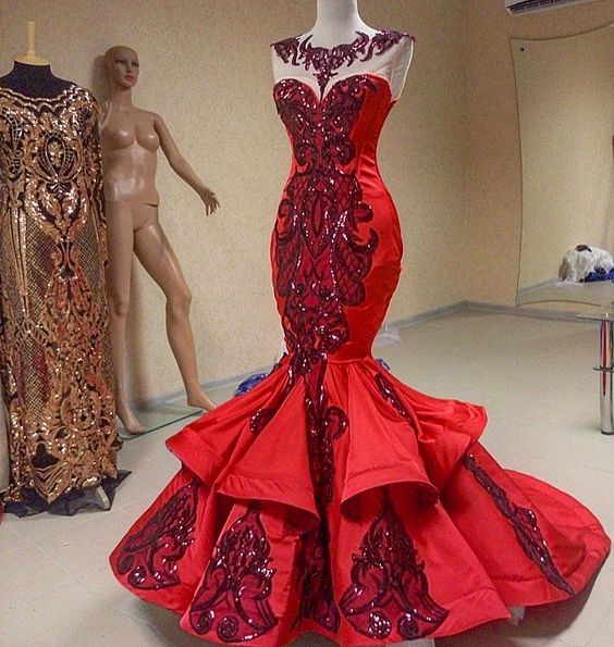 Mermaid Prom Dresses, Lace Prom Dresses, Sequins Prom Dresses, Red Evening Dresses, Arabic Prom Dress, Lace Evening Gowns, Formal Dresses,