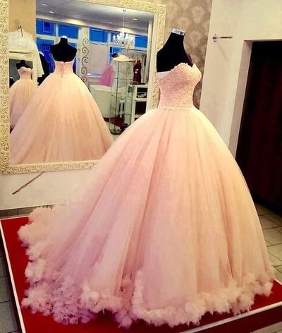 Sequins Prom Dresses, 2020 Prom Dresses, Arabic Prom Dresses, Ball Gown Prom Dresses, Flowers Prom Dresses, Pink Prom Dresses, 2020 Evening