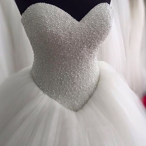Pearls Wedding Dresses, Sweetheart Wedding Dresses, Pearls Wedding Dresses, Tulle Wedding Dresses, Arabic Wedding Dresses, Puffy Wedding Dresses,
