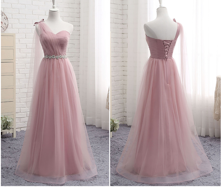 One Shoulder Prom Dresses, Tulle Bridesmaid Dress, Bridesmaid Dresses, Arabic Bridesmaid Dresses, Bridesmaid Dresses, Pleats Bridesmaid