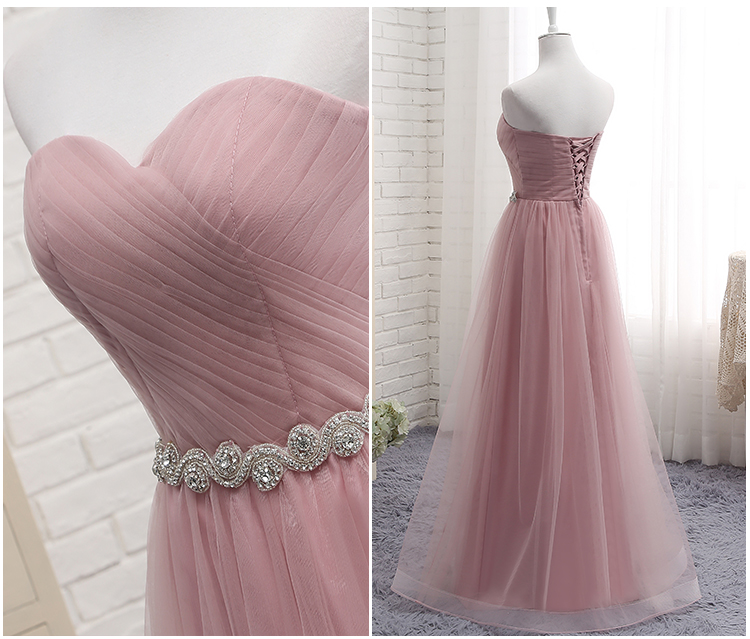 Pink Bridesmaid Dresses, 2020 Bridesmaid Dresses, Sweetheart Bridesmaid Dresses, A Line Bridesmaid Dresses, Tulle Bridesmaid Dresses, Arabic