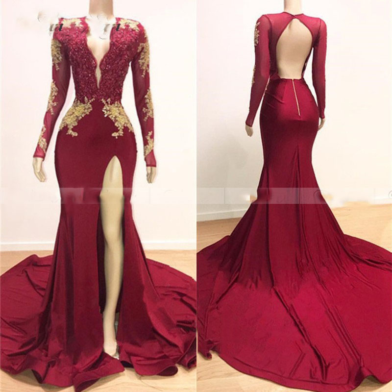 Lace Prom Dresses, 2020 Prom Dresses, Long Sleeve Prom Dresses, Mermaid Prom Dresses, Formal Dresses, 2020 Evening Gowns, Arabic Party Dresses,