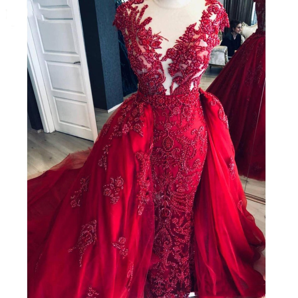 Red Prom Dresses, 2020 Prom Dresses, Pearls Prom Dresses, Lace Evening Dresses, Red Formal Dresses, Red Evening Dresses, Long Party Dresses,
