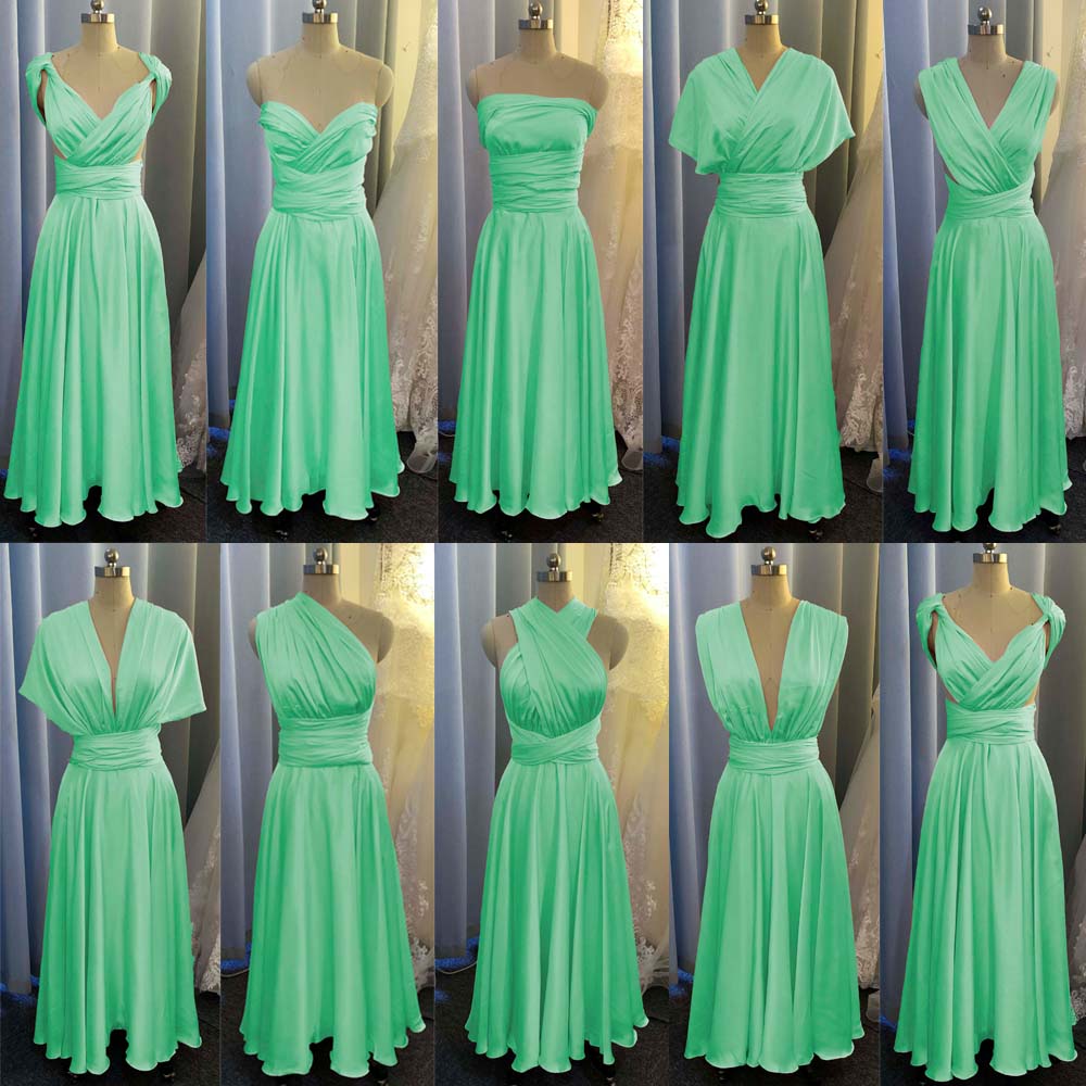 Mint Green Bridesmaid Dress, Convertible Bridemsaid Dress, Chiffon Bridesmaid Dress, Long Bridesmaid Dress, Custom Make Bridesmaid Dress,