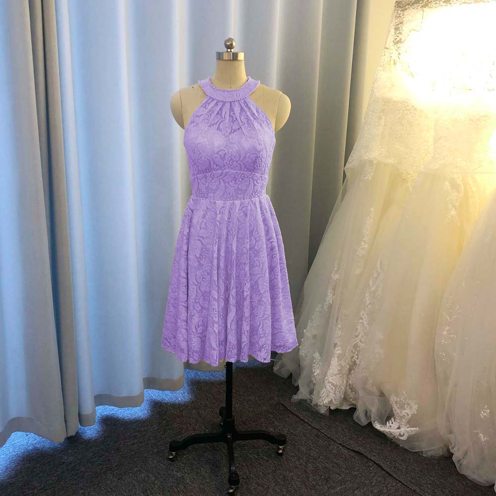 Modest / Simple Lavender Chiffon Bridesmaid Dresses 2019 A-Line / Princess  Off-The-Shoulder Short Sleeve Split Front Floor-Length / Long Ruffle  Backless Wedding Party Dresses