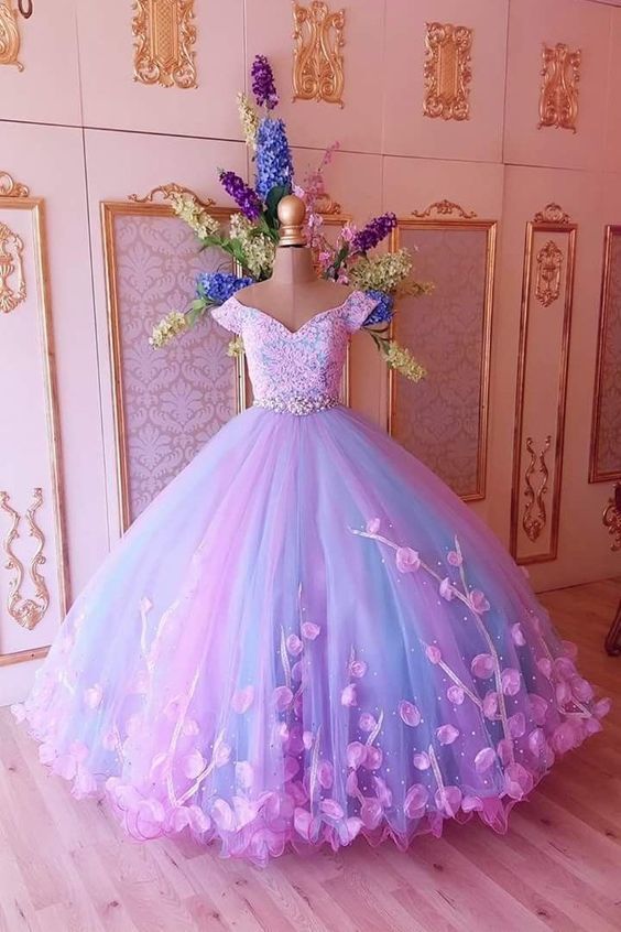 Lace Prom Dresses, 2020 Prom Dresses, Off The Shoulder Evening Dresses, Tulle Evening Dresses, Lace Prom Dresses, Ball Gown Prom Dresses, Puffy