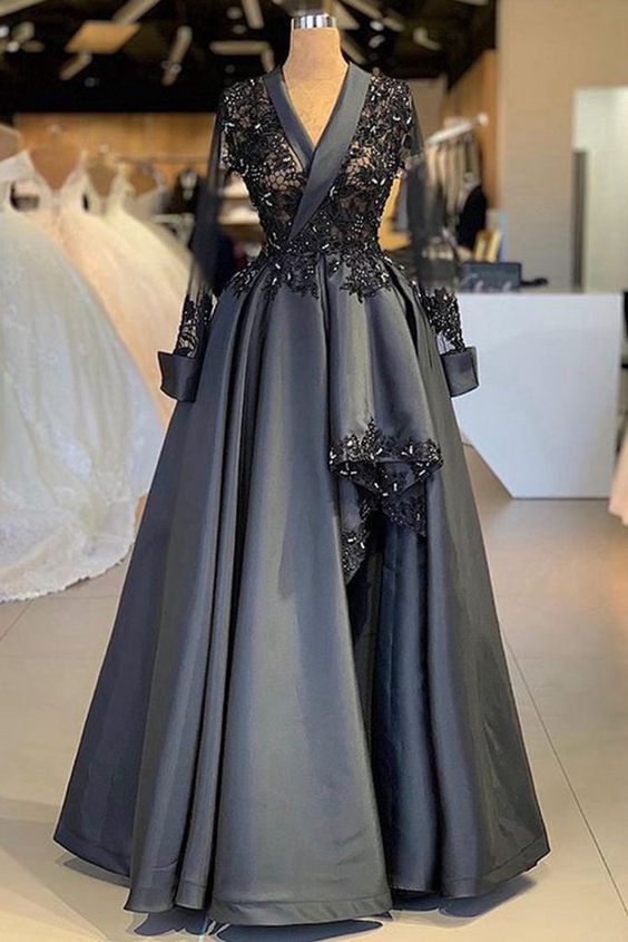 Grey Prom Dresses 2021, Lace Prom Dresses, Ball Gown Party Dresses, Pearls Prom Dresses, Long Sleeve Prom Dresses, Satin Prom Dresses, Arabic