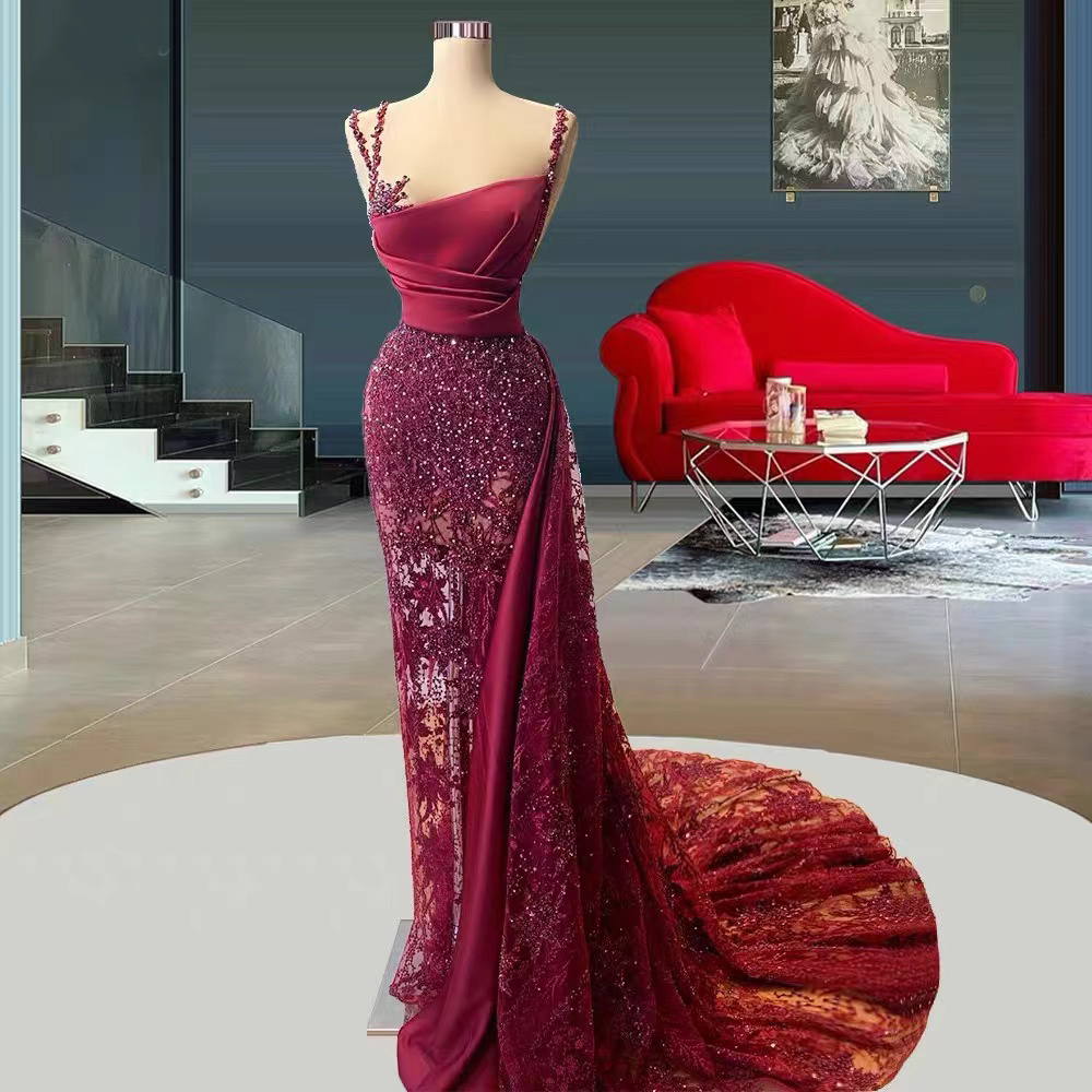 Red Prom Dresses, 2022 Prom Dresses, Burgundy Prom Dresses, Evening Dresses, Square Neck Prom Dresses, Red Evening Dresses, Fashion Party