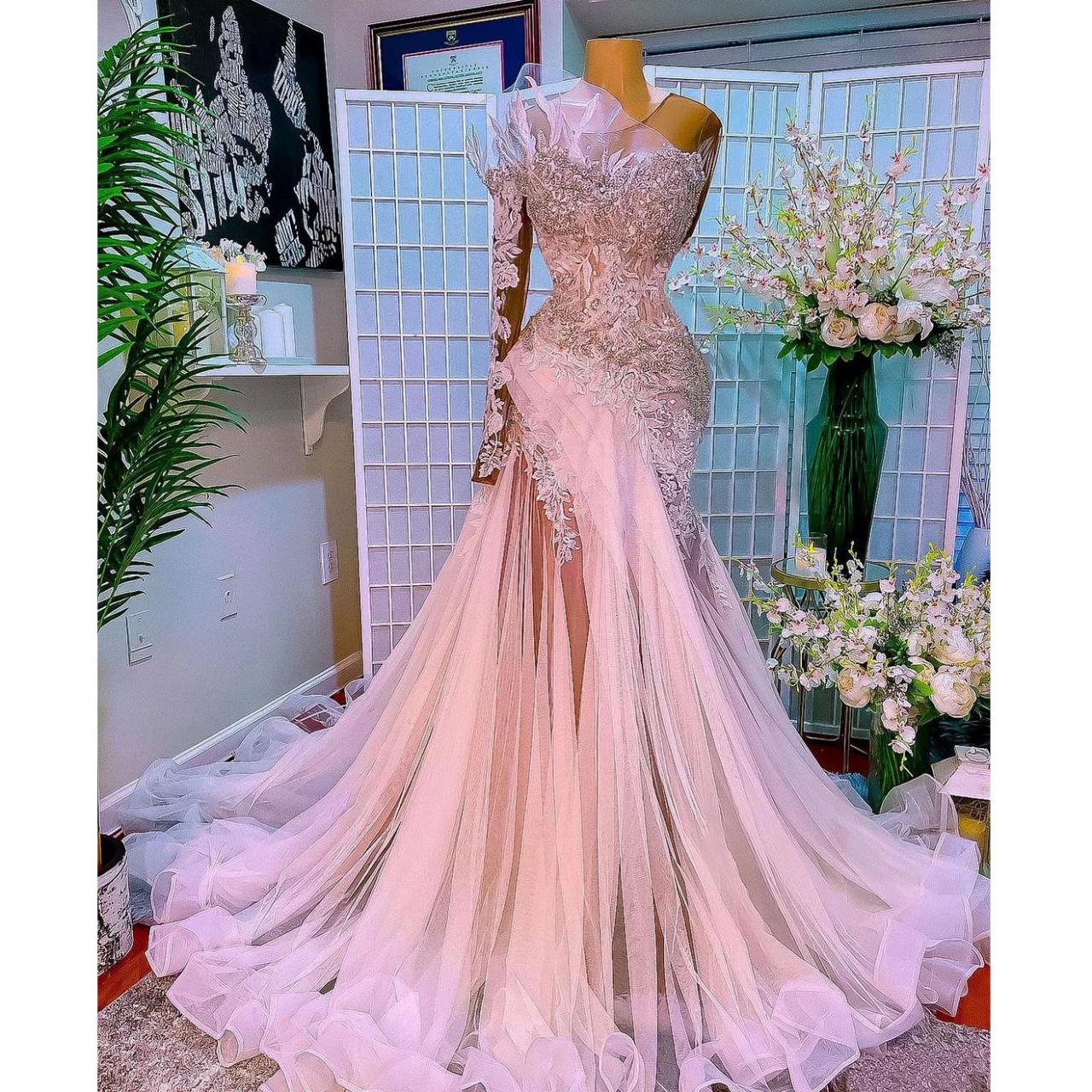 Lace Prom Dresses, 2020 Prom Dresses, Mermaid Evening Dress, Custom Make Evening Dresses, Fashion Party Dresses, Arabic Evening Dresses,
