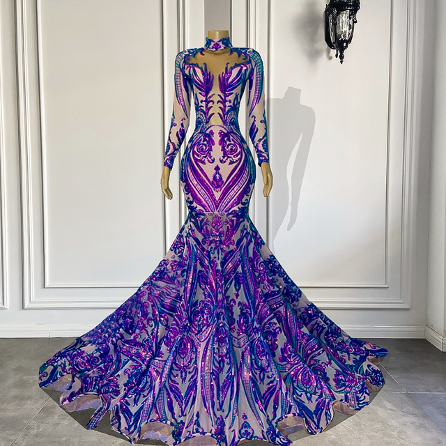 Purple Prom Dresses, Mermaid Prom Dresses, 2022 Evening Dresses, Hand Made Flowers Prom Dresses, Custom Make Formal Dresses, Evening Dresses,