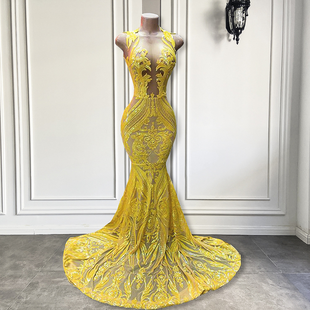 Arabic Prom Dresses, Fashion Party Dresses, Yellow Prom Dresses, Sparkly Evening Dresses, Lace Party Dresses, Evening Dresses, 2022 Evening