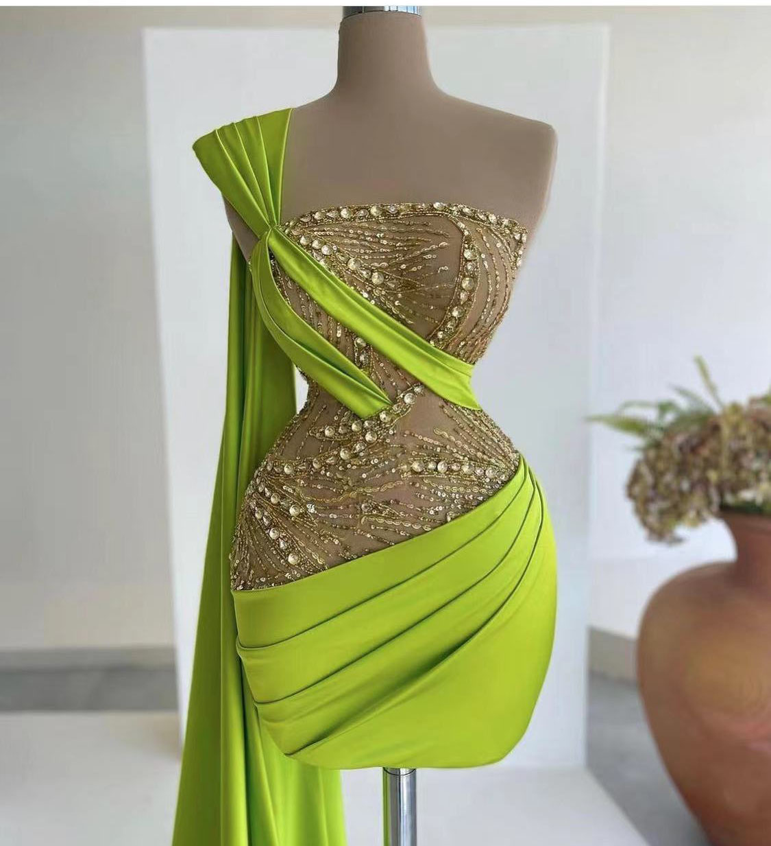 Green Prom Dresses, Beaded Prom Dresses, Sequins Prom Dresses, Sheath Prom Dresses, 2022 Prom Dresses, Arabic Evening Dresses, 2022 Evening