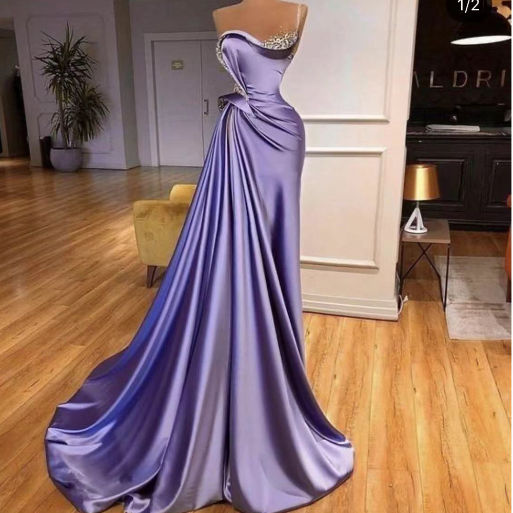 Purple Prom Dresses, One Shoulder Prom Dresses, Sexy Evening Dresses, Beaded Evening Dresses, Satin Evening Dresses, Formal Dresses, Sexy Women
