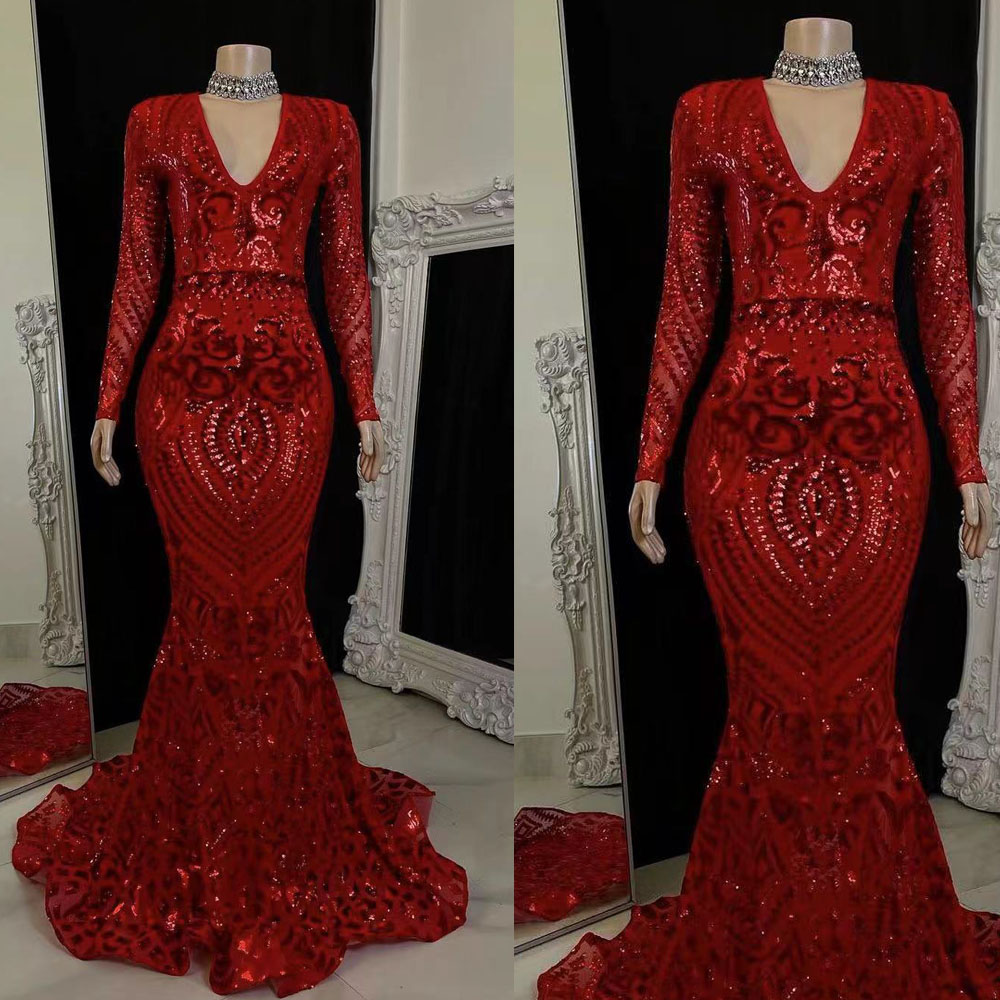Red Prom Dresses, Lace Prom Dresses, Sequins Evening Dresses, 2022 Prom Dresses, Sparkly Formal Dresses, Mermaid Evening Dresses, Evening