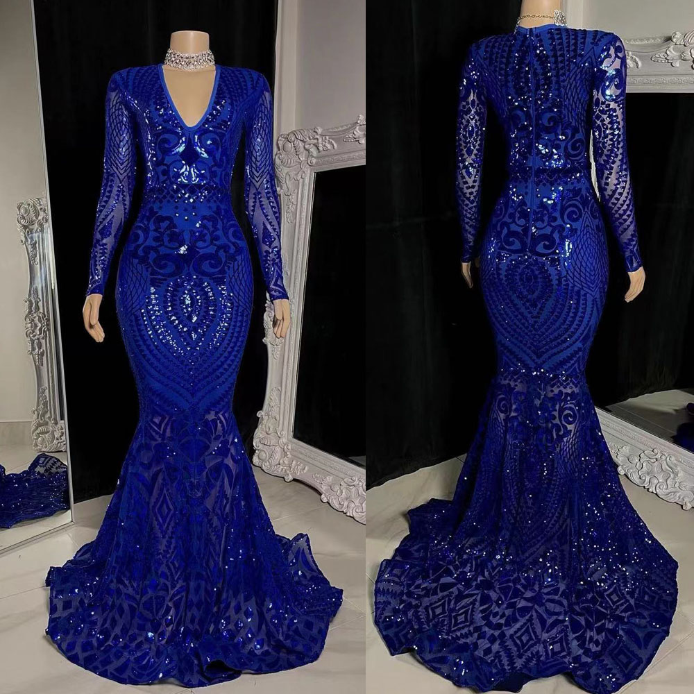 royal blue prom dresses, lace prom dresses, sequins prom dresses, mermaid prom dresses, custom make evening dresses, v neck evening dresses, fashion prom dresses, royal blue evening dresses