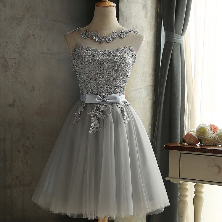 In Stock Ch604 Short Prom Dresses 2022 Tulle Appliques Bandage Year Party Dresses Prom Gown