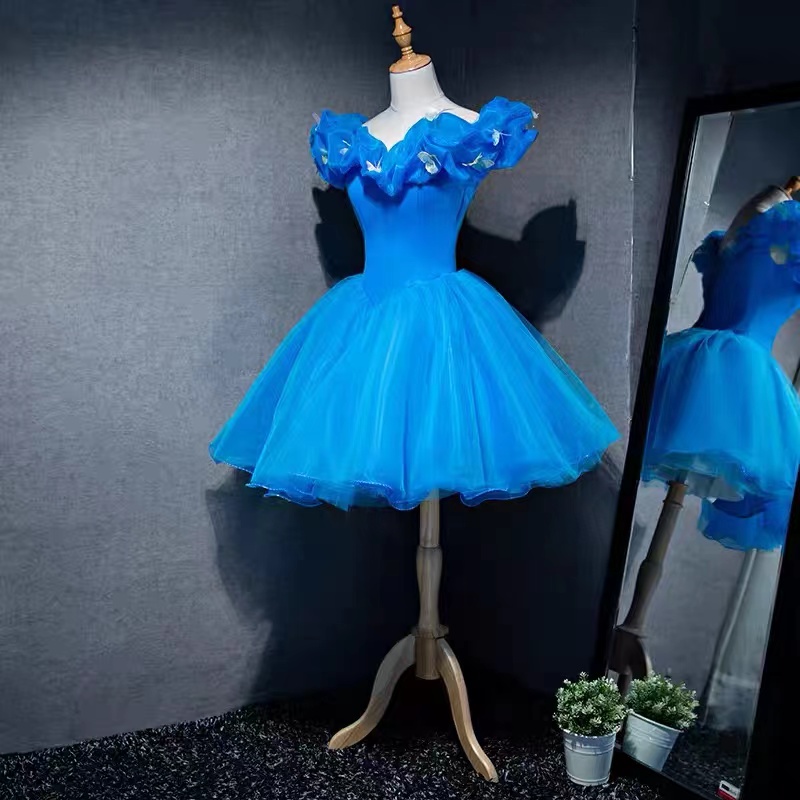 Blue Prom Dresses, Ball Gown Prom Dresses, Off The Shoulder Prom Dresses, Tulle Bridesmaid Dresses, 2022 Prom Dresses, 2022 Evening Dresses, Off