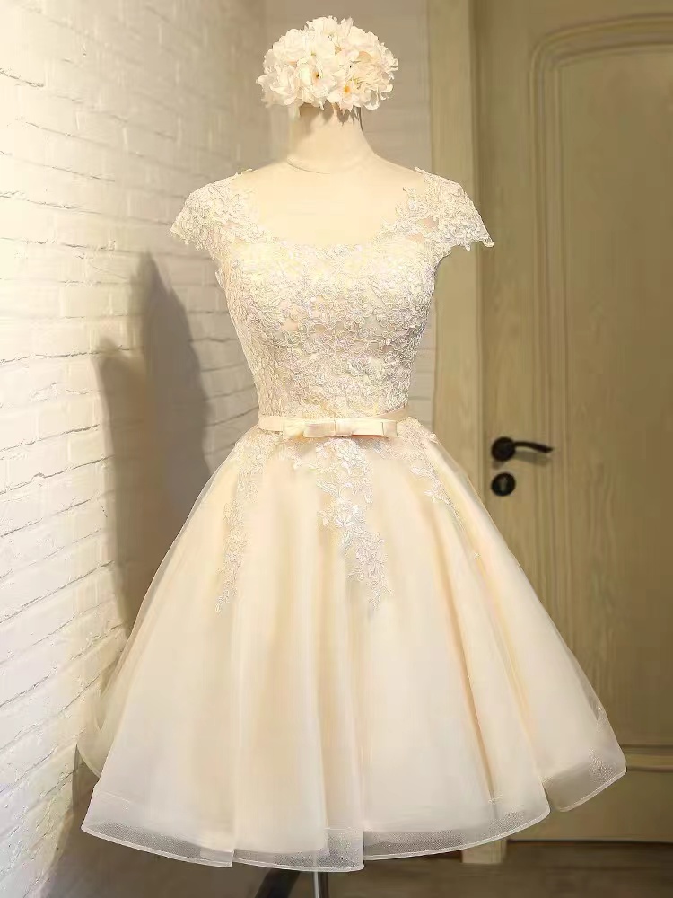 janie and jack holiday frills dress Puffy Sleeves Homecoming Dresses – Dreamdressy main image 0
