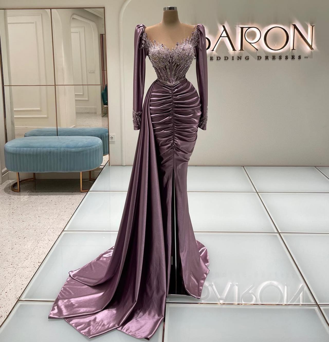 fitted lace wedding dress Trumpet/Mermaid Strapless Sleeveless Floor-Length Taffeta Prom Dresses with Sequins & Ruffles, As Pic main image 0